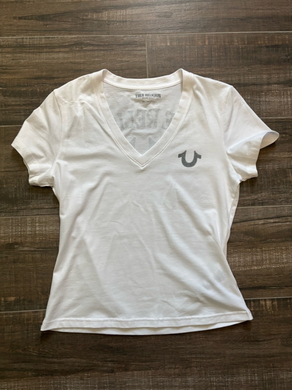 True Religion Crystal Logo V-Neck T-Shirt